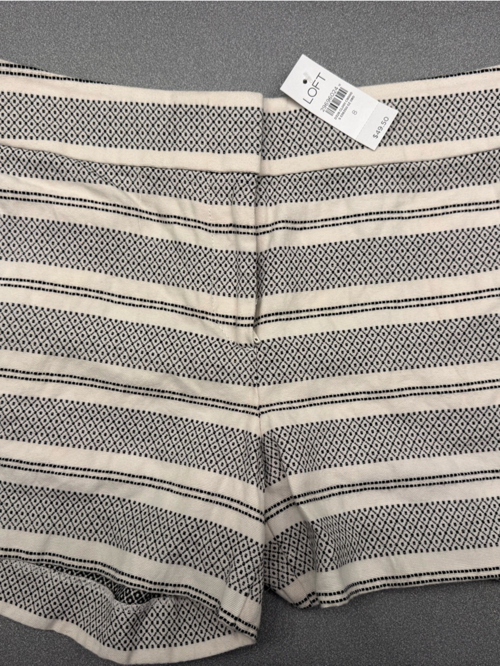 Ann Taylor Loft Shorts with Geometric Pattern - Neutral Stripe
